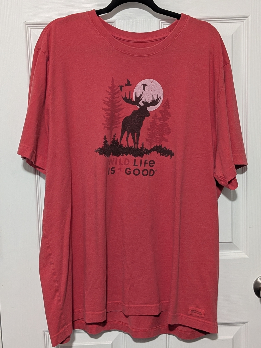 Wild Life Is Good Men's Red Graphic Tee